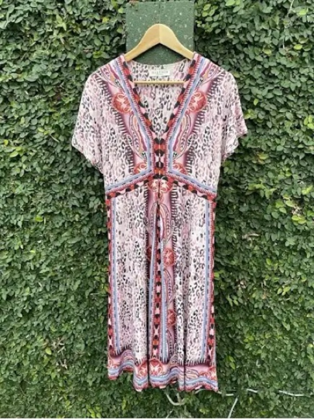 Nwt Hale Bob Natalya Jersey Dress V Neckline, Dropped Shoulder size Small